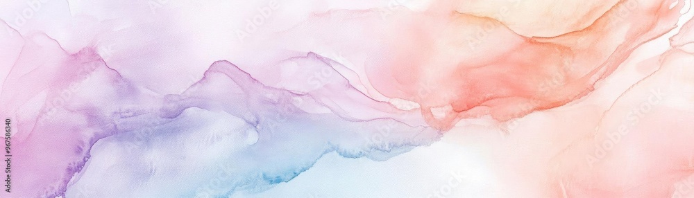 Fototapeta premium Soft watercolor abstract background featuring gentle hues of pink, blue, and purple, ideal for artistic and creative designs.