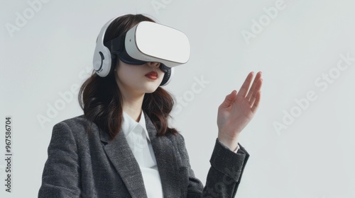 The Woman in VR Headset photo