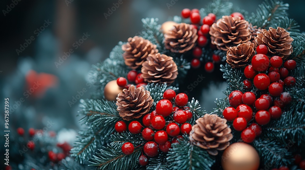 Christmas wreath, Background of the Christmas wreath, balanced composition Christmas wreath, Background of the Christmas wreath, balanced composition