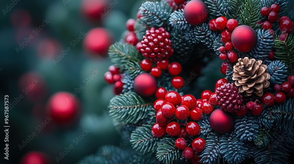 Christmas wreath, Background of the Christmas wreath, balanced composition Christmas wreath, Background of the Christmas wreath, balanced composition