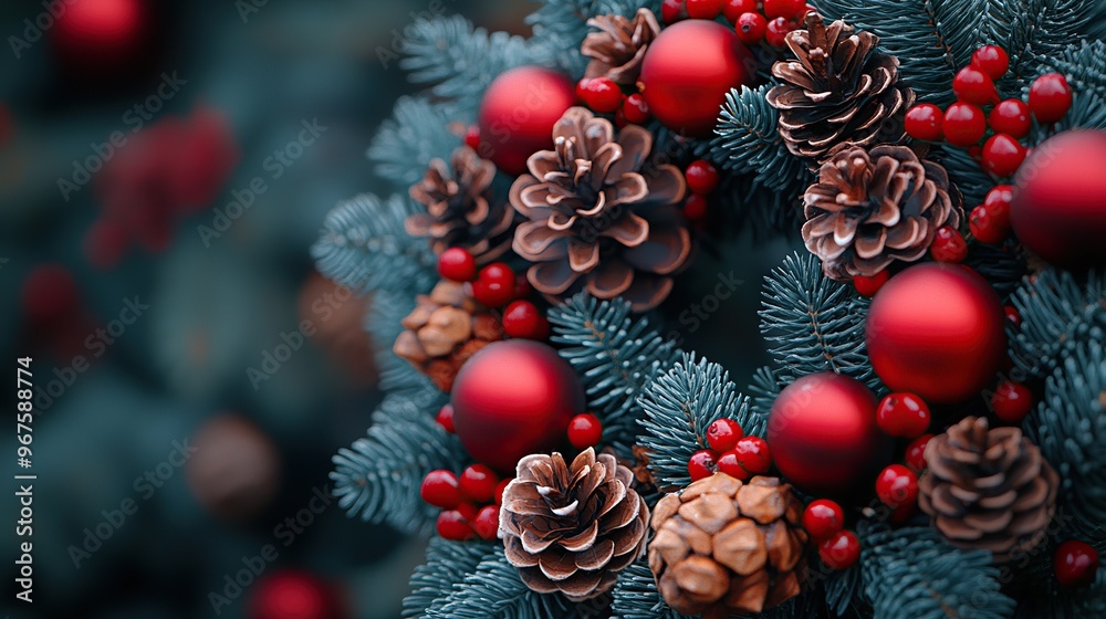 Christmas wreath, Background of the Christmas wreath, balanced composition Christmas wreath, Background of the Christmas wreath, balanced composition