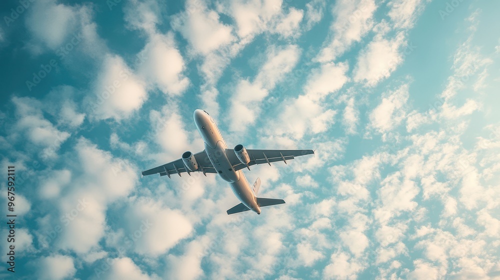 The Airplane Against Blue Sky