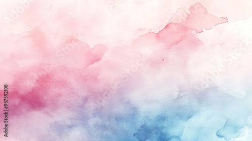 Soft watercolor abstract background featuring gentle pink and blue hues, perfect for art or design projects.