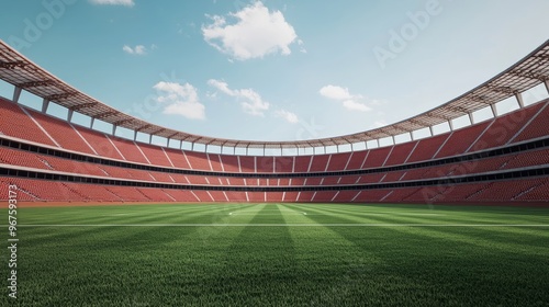 Ultimate Stadium Experience - A Photo Realistic 8K View from the Field Capturing Architectural Details and Vast Seating Area