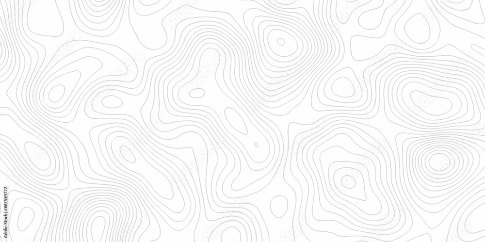 Landscape topography line map wavy texture design background. Abstract topo map seamless wave topography map pattern camping grid cartography diagram black and white geometric carve wave line. 
