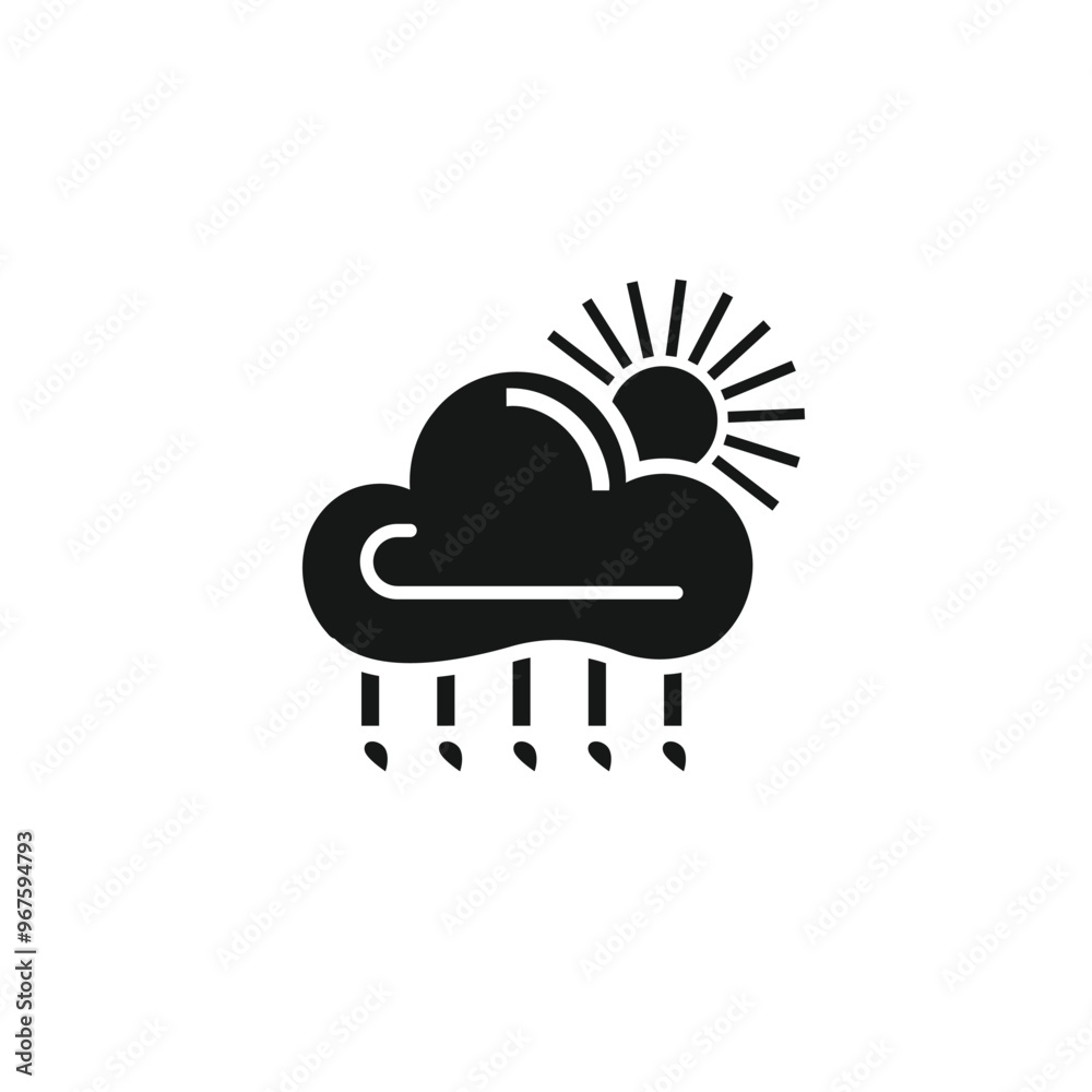 Weather Vector Icon. Sun with cloud icon Weather Vector Icon. Sun with cloud icon