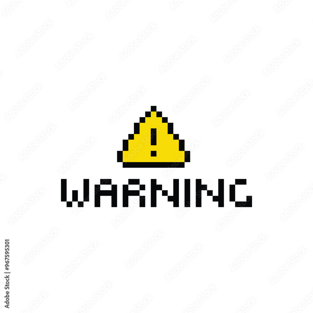 Photo warning 8 bit icon danger Pixel art 8-bit for game, veronchick84 ...
