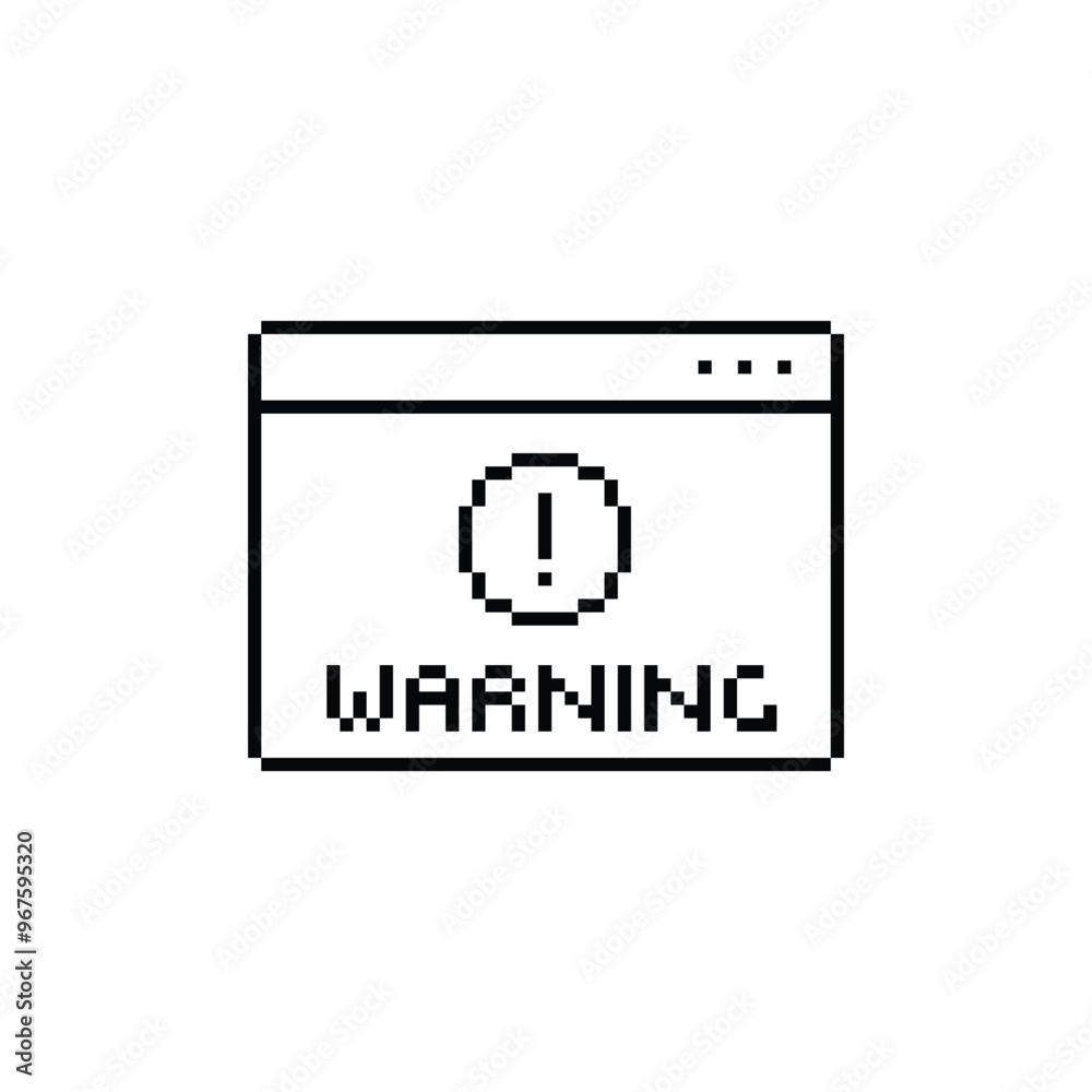 warning 8 bit icon danger Pixel art 8-bit for game warning 8 bit icon danger Pixel art 8-bit for game
