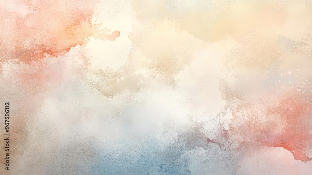 Fototapeta premium A serene watercolor abstraction featuring soft pastel hues merging beautifully, perfect for backgrounds and digital designs.