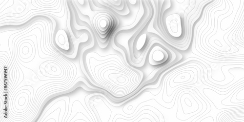 Abstract topo map seamless wave topography map pattern camping grid cartography diagram black and white geometric carve wave line. landscape topography line map wavy texture design background.