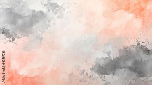 A soft watercolor background blending shades of peach, gray, and cream, ideal for creative and artistic projects.