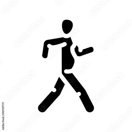 walking pregnant fitness glyph icon vector. walking pregnant fitness sign. isolated symbol illustration