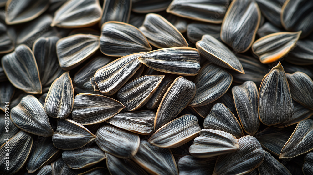 Sunflower seeds. Text space. Solid background. Macro photography. Sunflower seeds. Text space. Solid background. Macro photography.