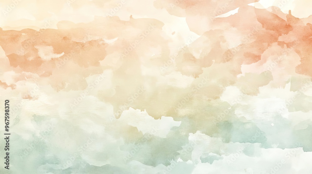 Obraz premium Soft, soothing pastel watercolor background ideal for art, design, or creative projects, evoking a sense of calm and serenity.
