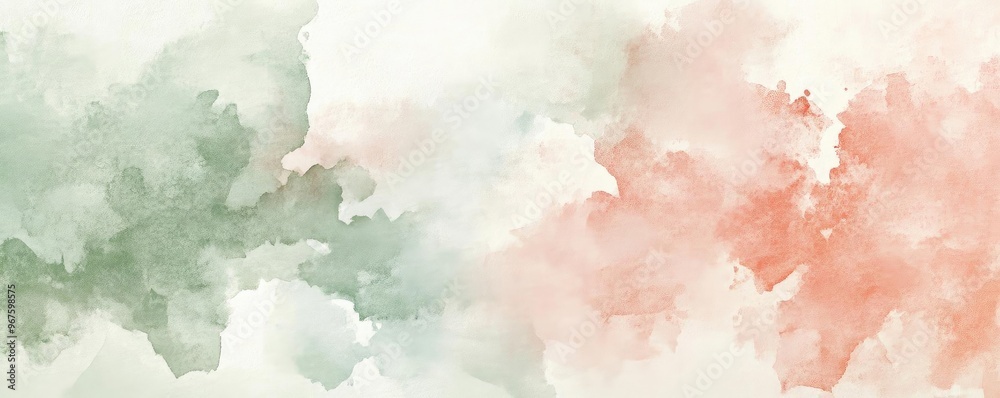 A serene watercolor background blending soft shades of green and coral, perfect for design projects and creative visuals. A serene watercolor background blending soft shades of green and coral, perfect for design projects and creative visuals.