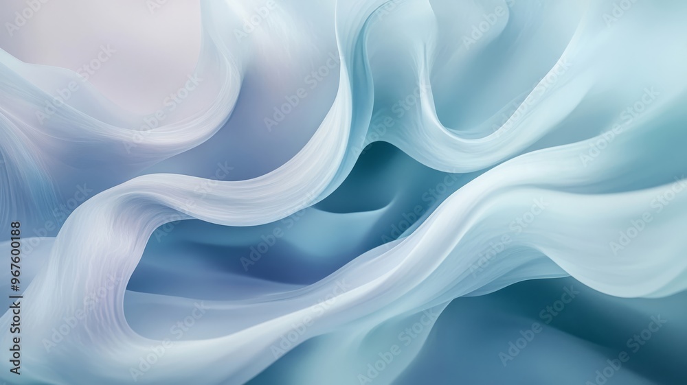 Obraz premium Abstract blue silk wave pattern, artistic background. Elegance and fluidity concept