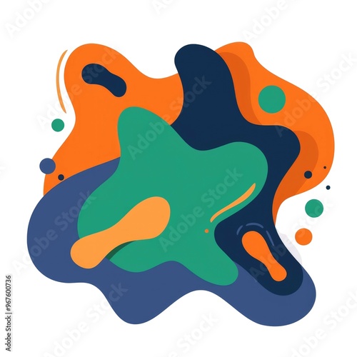  Flat Abstract Fluid and Color Blobs Vector Png.