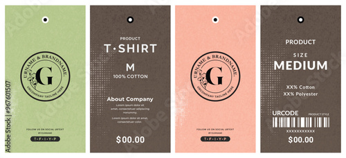 Creative background with hang tag and price tag vintage design for all apparel company product packaging sticker label.