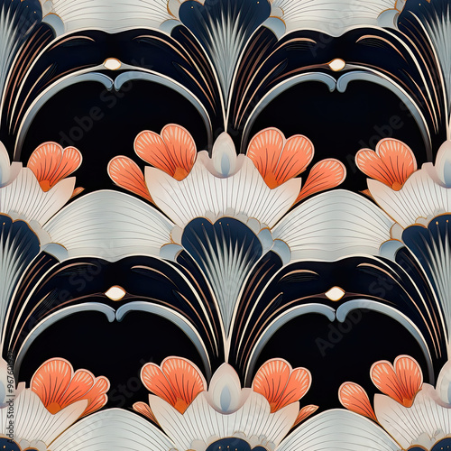 Decorative floral pattern with vibrant colors enhancing elegance. Seamless pattern.