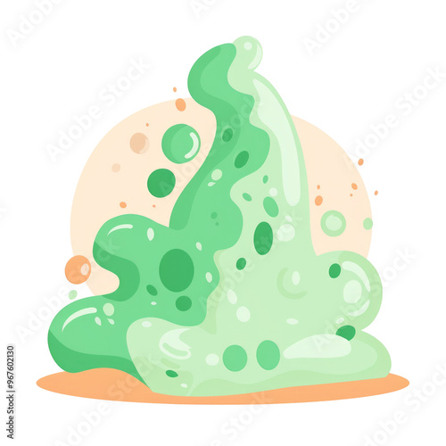 Flat abstract fluid and color blobs png vector. photo