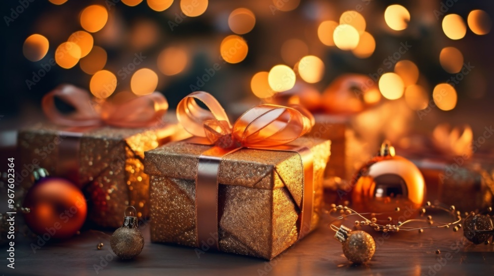 Christmas Gift Boxes with Festive Lights and Ornaments Christmas Gift Boxes with Festive Lights and Ornaments