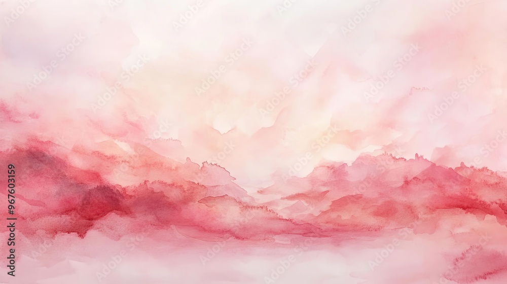 A serene watercolor painting featuring soft pink clouds against a light backdrop, perfect for calming visuals and artistic projects. A serene watercolor painting featuring soft pink clouds against a light backdrop, perfect for calming visuals and artistic projects.