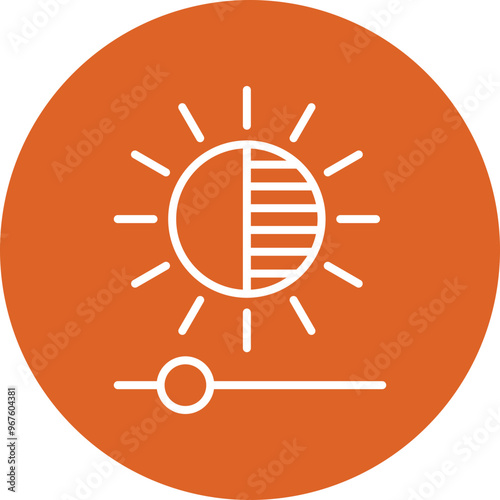 Brightness Control line circle icon