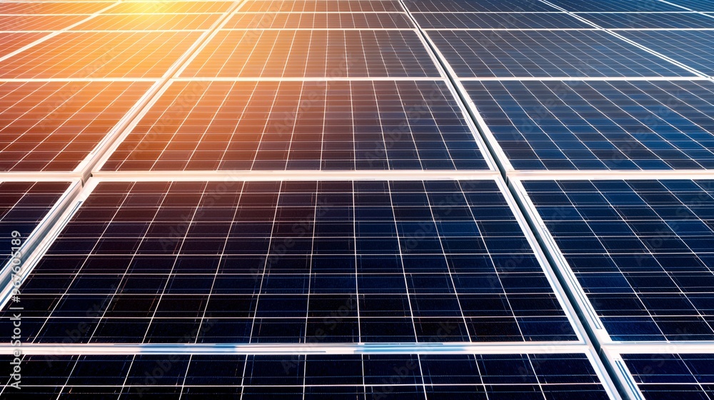Solar cells, green energy with sun light Solar cells, green energy with sun light