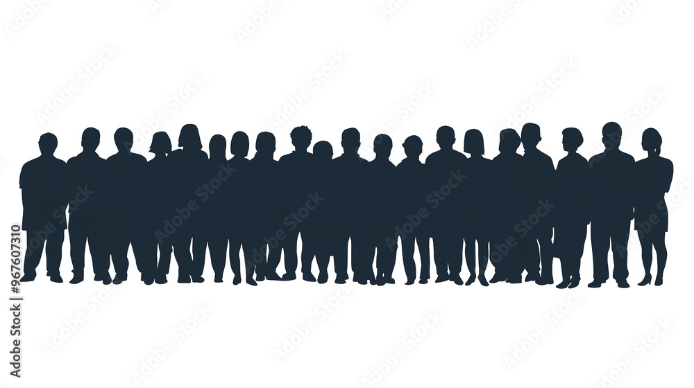 Crowd silhouettes isolated on transparent background Crowd silhouettes isolated on transparent background