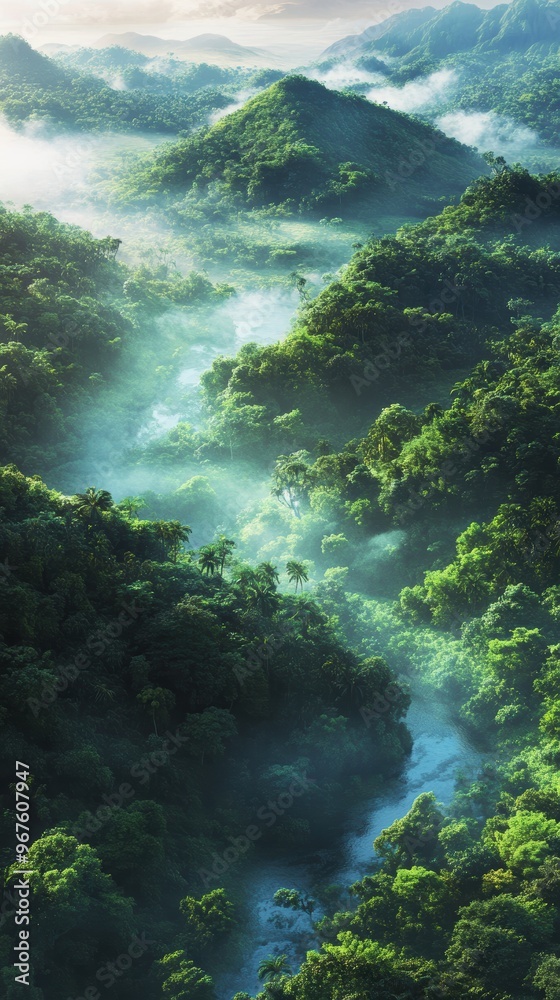 Obraz premium Misty Mountain Valley