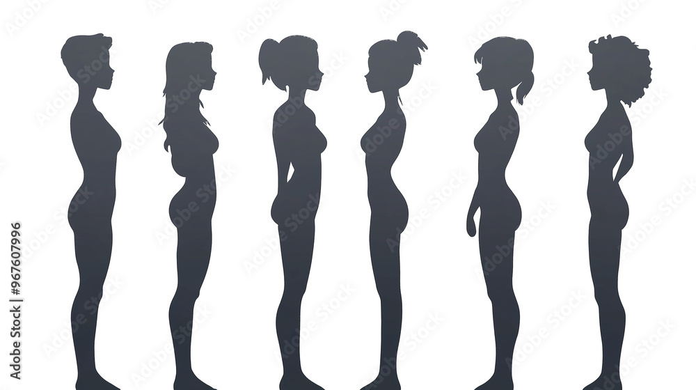 Set of girls silhouettes isolated on transparent background Set of girls silhouettes isolated on transparent background