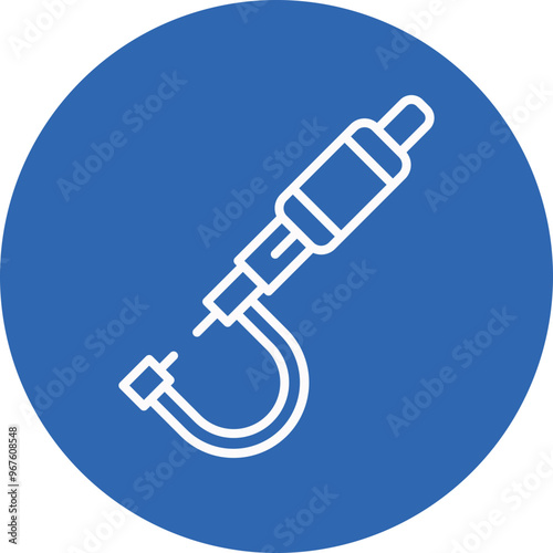 Micrometer line circle icon
