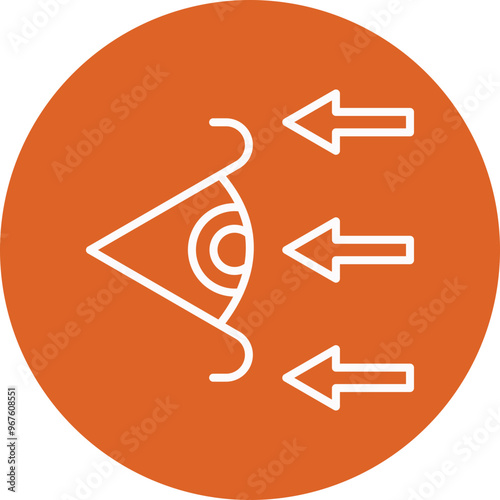 Refraction line circle icon
