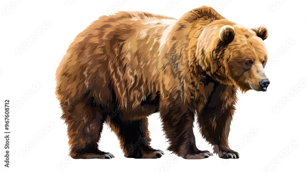 Obraz premium Brown Bear ( Ursus arctos) Isolated on Png Background.