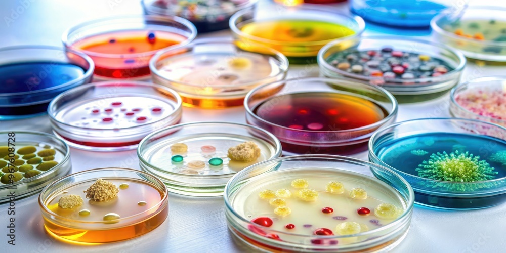 Petri dish with bacteria cultures for testing various germs, viruses Petri dish with bacteria cultures for testing various germs, viruses