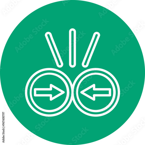 Collision line circle icon