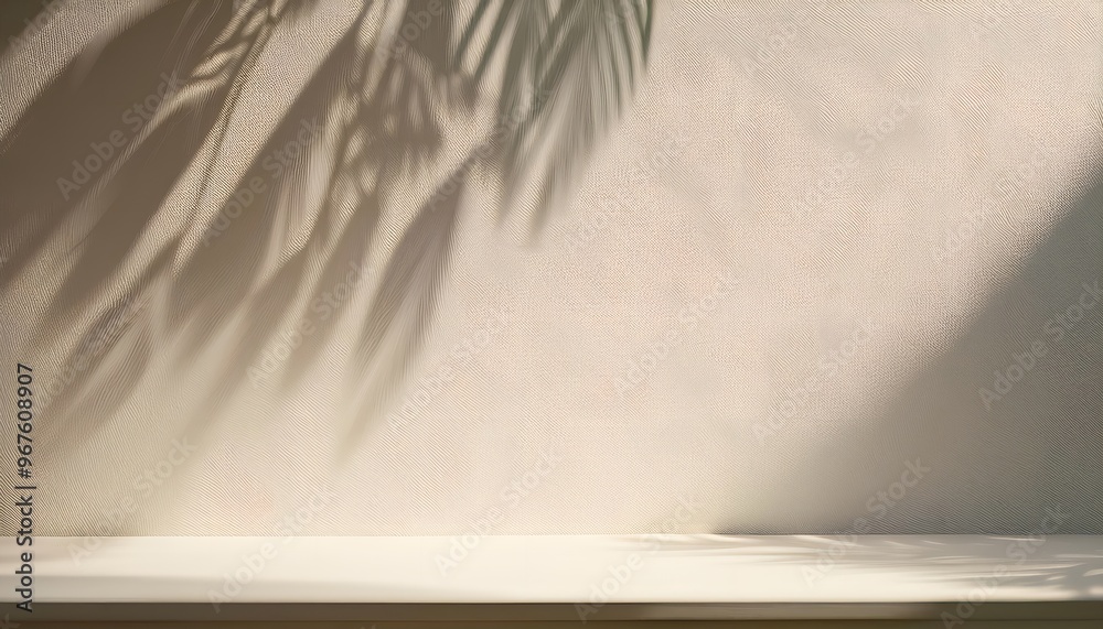 Light background with foliage shadow on white wall Light background with foliage shadow on white wall
