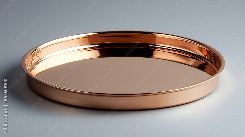 White background and gold plate without any items. White background and gold plate without any items.