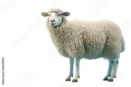  Woolly Sheep 3D Isolated Png.