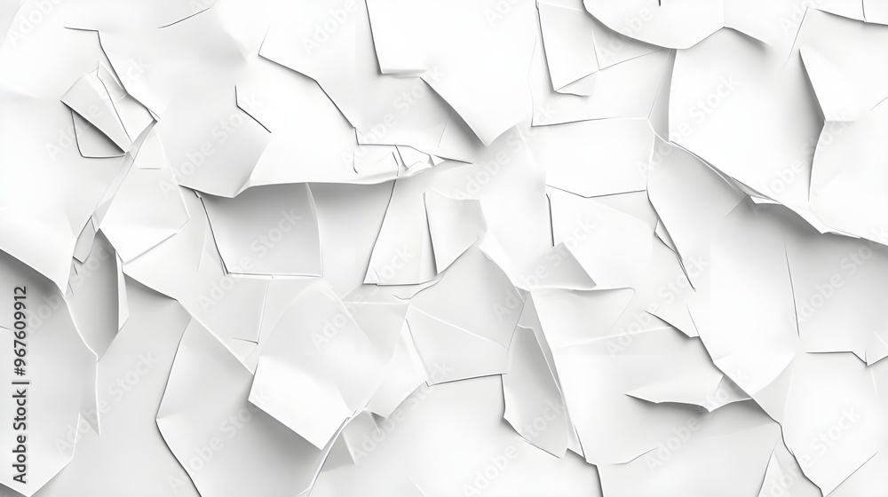 Isolated white paper with visible creases. Isolated white paper with visible creases.