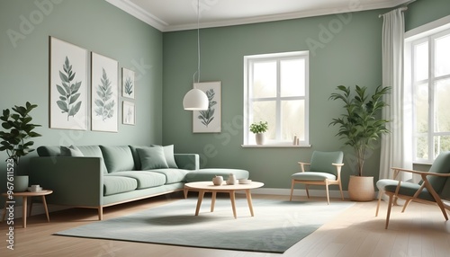 Photo interior modern design room 3d illustration;