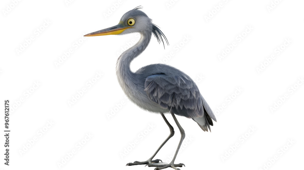 Heron Bird Isolated in Standing Pose Png. Heron Bird Isolated in Standing Pose Png.