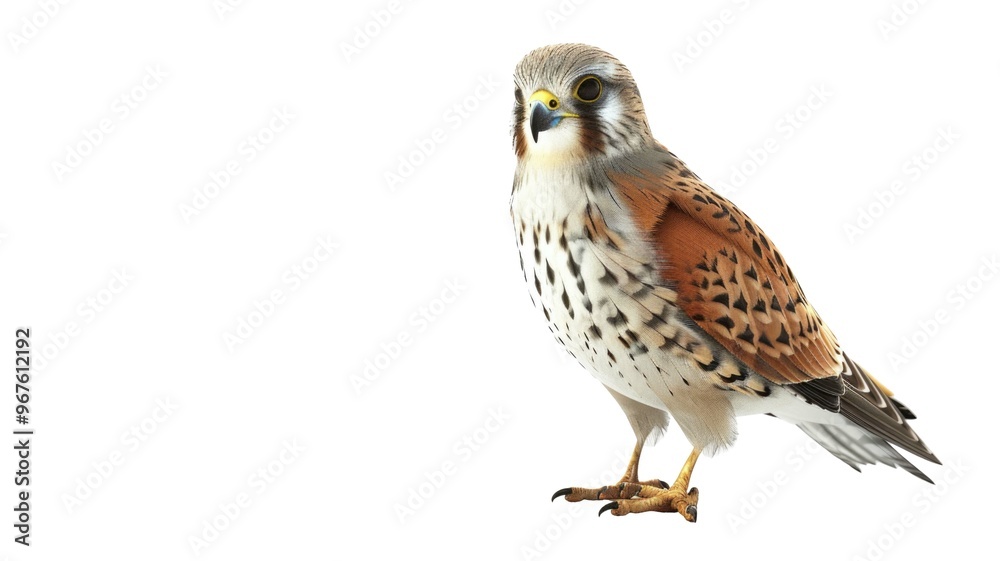Bird of prey perched or kestrel bird isolated on png background. Bird of prey perched or kestrel bird isolated on png background.