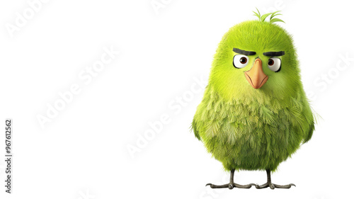 3D Cartoon Kiwi (Flightless) Bird Isolated on Png Background. photo