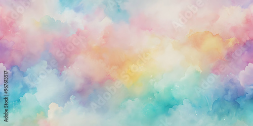 Abstract watercolor background with soft pastel colors blending together seamlessly , art, painting, texture