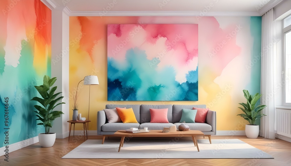 Photo interior modern design room 3d illustration; Photo interior modern design room 3d illustration;