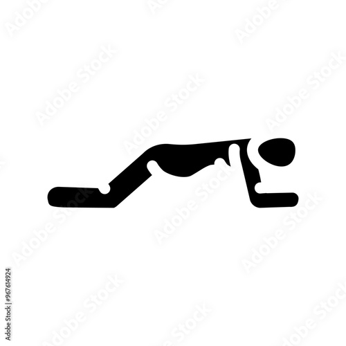 modified plank pregnant fitness glyph icon vector. modified plank pregnant fitness sign. isolated symbol illustration