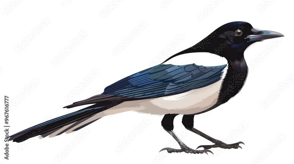 Magpie Bird Isolated on Png Background. Magpie Bird Isolated on Png Background.