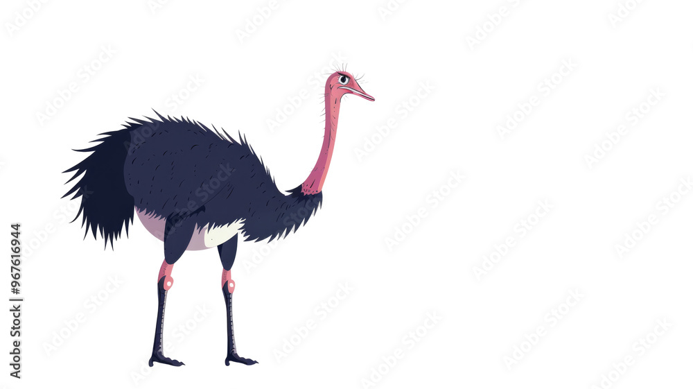 Fototapeta premium Ostrich Bird Isolated on Png Background.