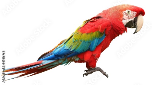 Macaw Parrot Isolated on Png Background.